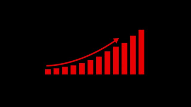 Business growth concept in graph chart showing marketing sales profit increasing to future target . growing business concept. animation