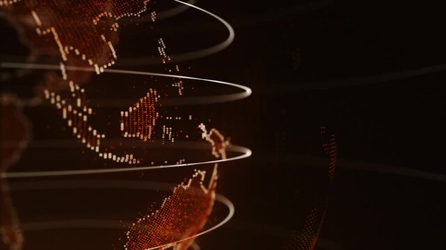 hologram globe rotating | abstract globe virtual planet Earth. Digital technology planet 4k footage