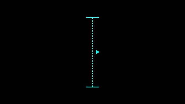 White vertical dotted line measuring height animation, alpha channel. Motion Graphic concept. animation