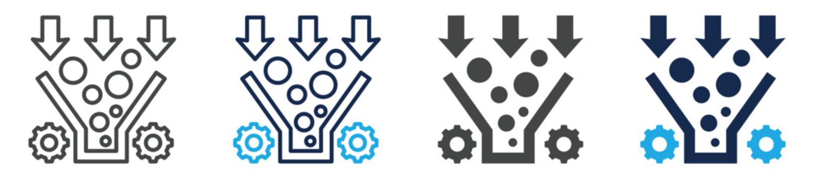bottleneck icon set multiple concept