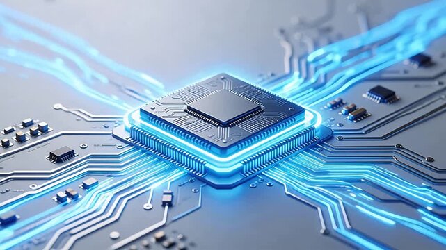 Electronic circuit board with glowing pathways