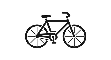 Fototapeta premium Black line art bicycle icon isolated on white.
