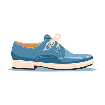 Blue and orange athletic sneaker vector