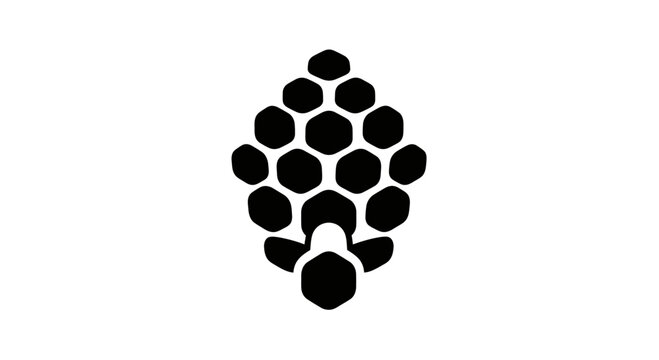 Black pinecone icon on white background.