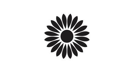 Obraz premium Black sunflower silhouette icon.
