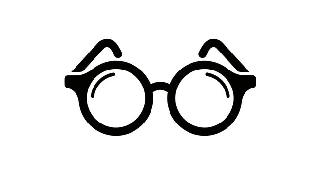 Black thick round frame eyeglasses