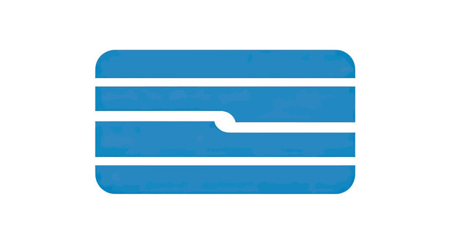 Blue abstract horizontal data bars icon.