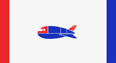 Blue airship blimp icon on white background © gudangPIXEL