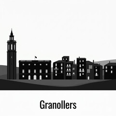 Granollers Skyline Silhouette — A Catalan Market Town Valley City in Spain Vector Illustration © Greener