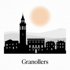 Granollers Spain Skyline Silhouette — A Catalan Historic Market City Vector Illustration © Greener