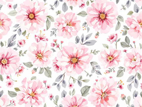 Romantic Seamless Watercolor Flower Border Textures Featuring Vibrant Pastel Gerberas for Elegant Web Banner Design