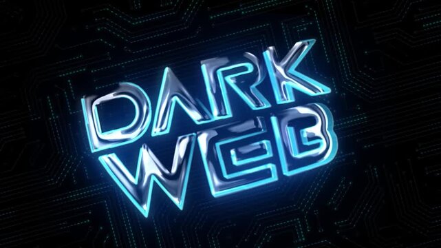 Dark Web Glossy 3D Technological Title With Circuit Background

