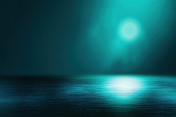 Obraz premium Teal Metallic Abstract Background with Soft Blur and Spotlight Glow