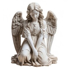 Naklejka premium Elegant angelic sculpture with wings