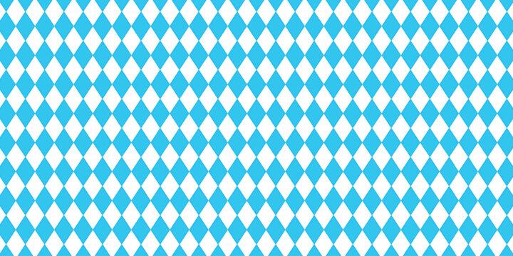 Bavarian Oktoberfest seamless pattern with blue and white rhombus Flag of Bavaria Oktoberfest blue checkered background Wallpaper Vector old diamonds background