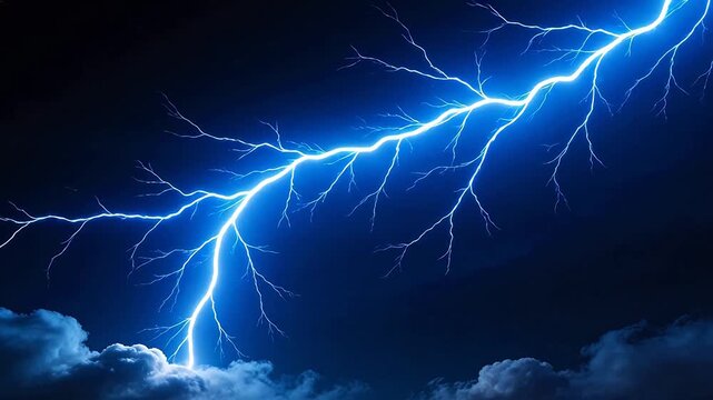 Lightning bolt in night sky