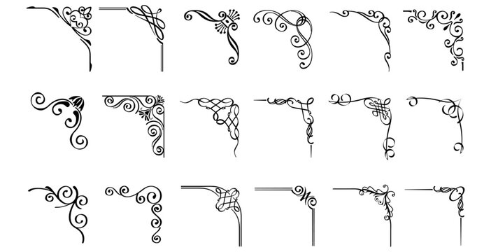 Vector illustration of decorative corner set
