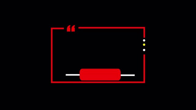 Rectangle Quote Frame with Quotation Marks quote speech Animation on Transparent Background, quotes animation with Alpha Channel.