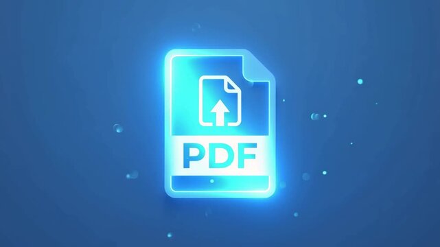 PDF document icon, clean presentation file symbol, modern web animation template, 4K video