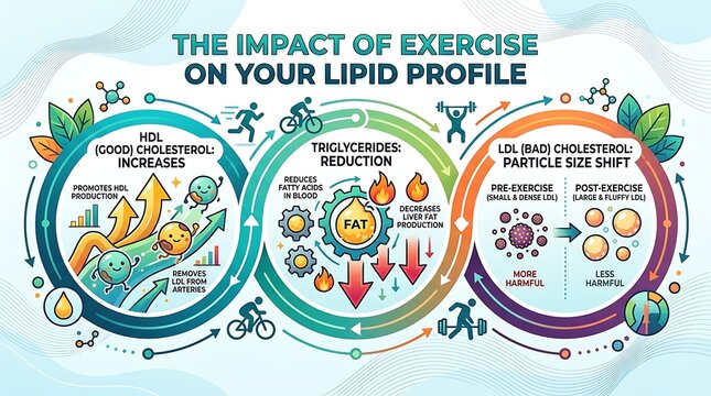 How exercise affects lipid profile and cholesterol levels