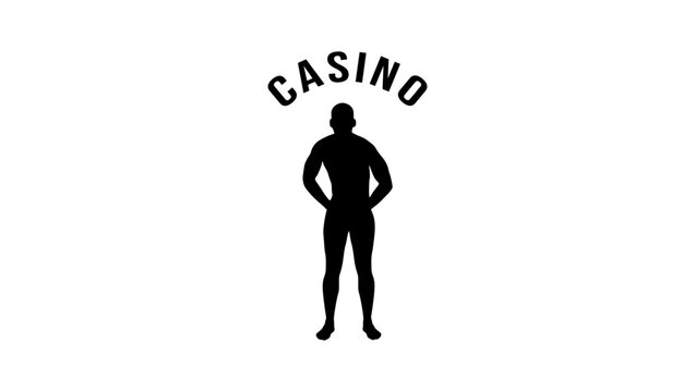 Loser in a casino, black isolated vector silhouette
