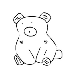 Obraz premium Kawaii Hand Drawn Doodle Clipart Set, Cute Line Art Elements Collection