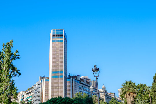 Torre Macia Office Building On Avinguda Diagonal In Barcelona, Modern High Rise Architecture