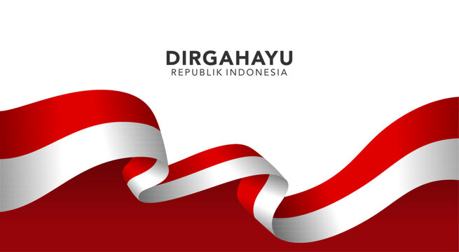 Flowing Indonesian Flag Independence Day Banner