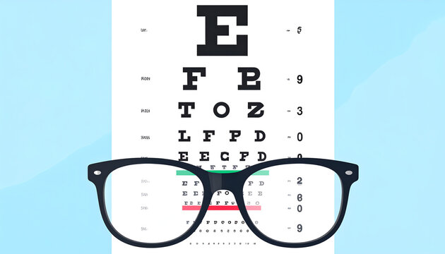 Eye exam chart with letters transforming from blurry to sharp creating crisp clear professional atmosphere generative AI