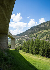Fototapeta premium Ganterbrücke, a spectacular bridge over the Simplon Pass. Made of concrete, it's a high-quality engineering feat.