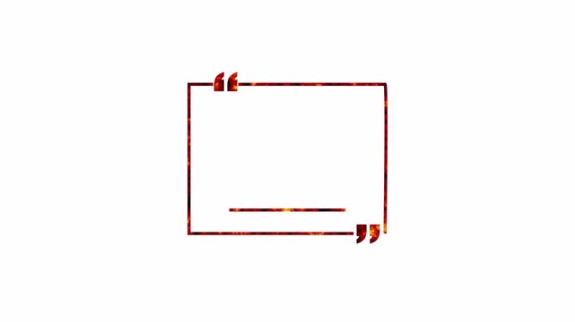 Rectangle Quote Frame with Quotation Marks quote speech Animation on Transparent Background, quotes animation with Alpha Channel.