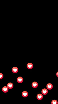 Premium Overlays Social Emoji Love Alpha Channel Vertical Left 60 sec &ndash; Animated Heart Emoji Reactions with Transparent Background for Reels, Stories, Shorts and Video Editing