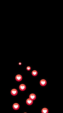Premium Overlays Social Emoji Love Alpha Channel Vertical Up 10 sec &ndash; Animated Heart Emoji Reactions with Transparent Background for Reels, Stories, Shorts and Video Editing