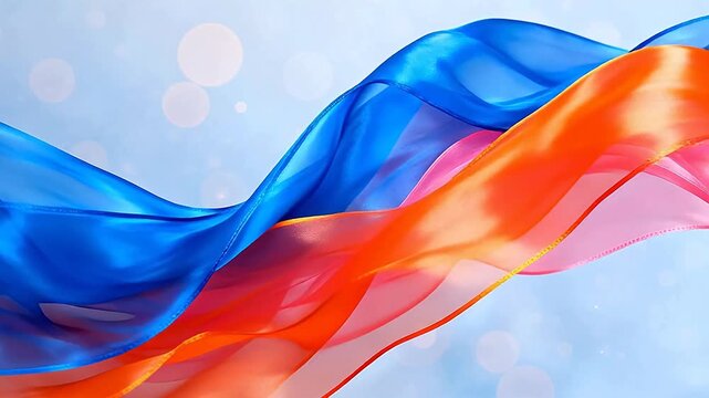 Colorful flowing fabric