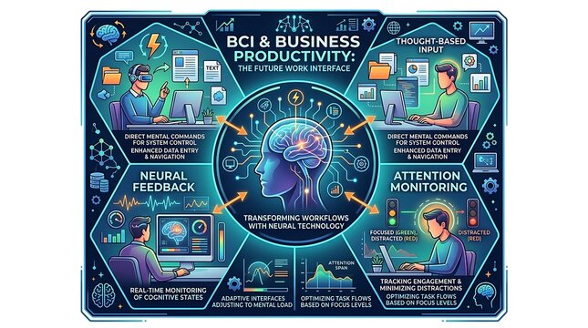 Brain computer interface for future business productivity and workflow