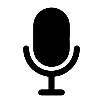 Microphone voice record audio podcast solid glyph vector icon for website interface and UI design.