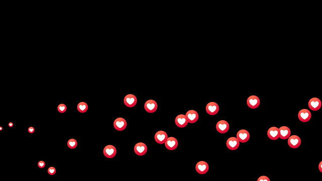 Premium Overlays Social Emoji Love Alpha Channel Left 60 sec &ndash; Animated Heart Emoji Reactions with Transparent Background for Reels, Stories, Shorts and Video Editing