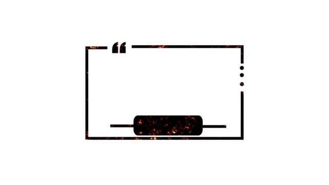 Rectangle Quote Frame with Quotation Marks quote speech Animation on Transparent Background, quotes animation with Alpha Channel.