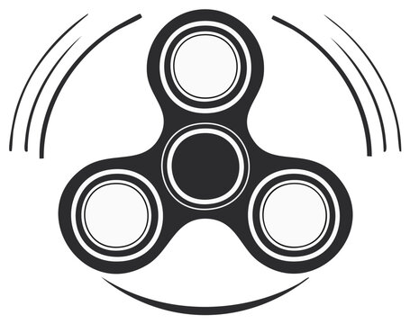 Spinning Fidget Toy Object Illustration Motion Blur Effect for Stress Relief and Focus