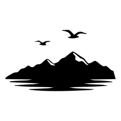 Fototapeta premium Vector silhouette of a tropical island