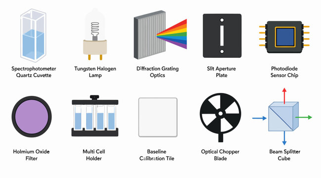 Collection of Scientific and Optical Equipment Illustrations.