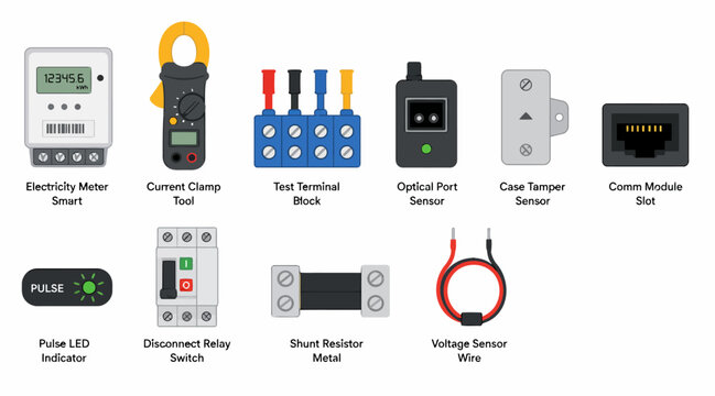 Collection of electrical testing and measurement devices.