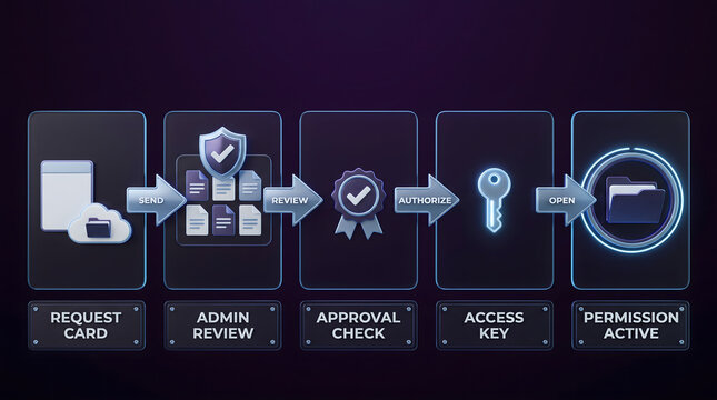 3d cloud security workflow with request review authorization