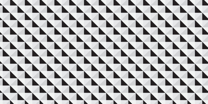 Seamless pattern with triangle cube geometric pattern. Square abstract background. Vector mosaic and wall business design.