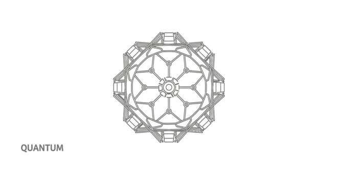 Quantum Physics Technology Symbol Design.