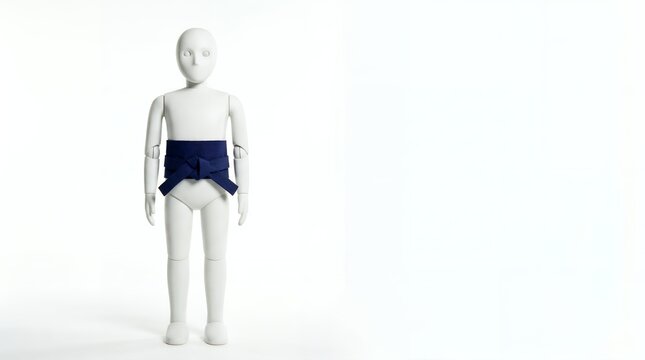 Mannequin Wearing a Blue Lumbar Support Belt for Back Health Concept.