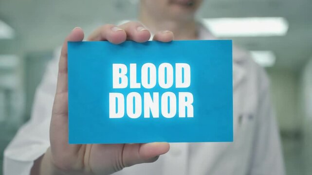 Blood donor card.