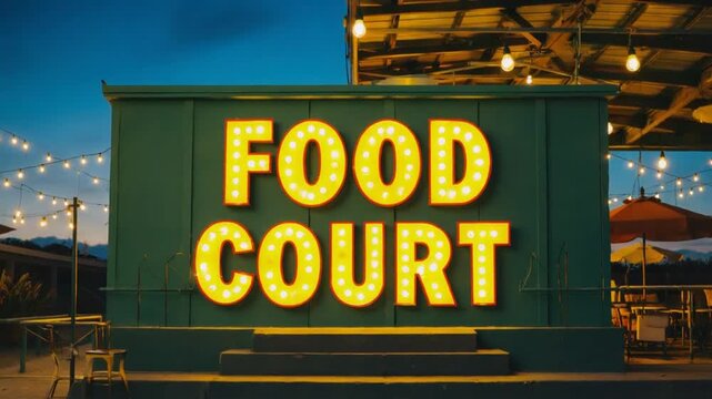 Food court in a theme park.