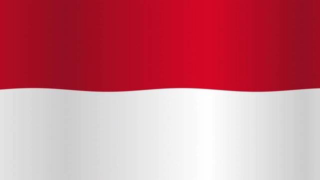 Animated Waving Indonesia Flag Background Loop with Red White National Banner Motion Graphic