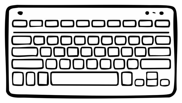 Simple line art illustration of a computer keyboard.